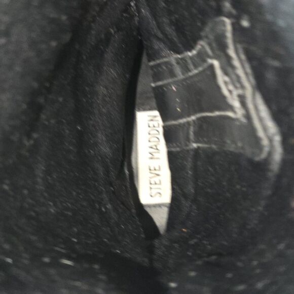 Steve Madden Rozanne Womens Size 6.5M Leather Upper Tall Black Full Zipper Boots - Picture 6 of 9